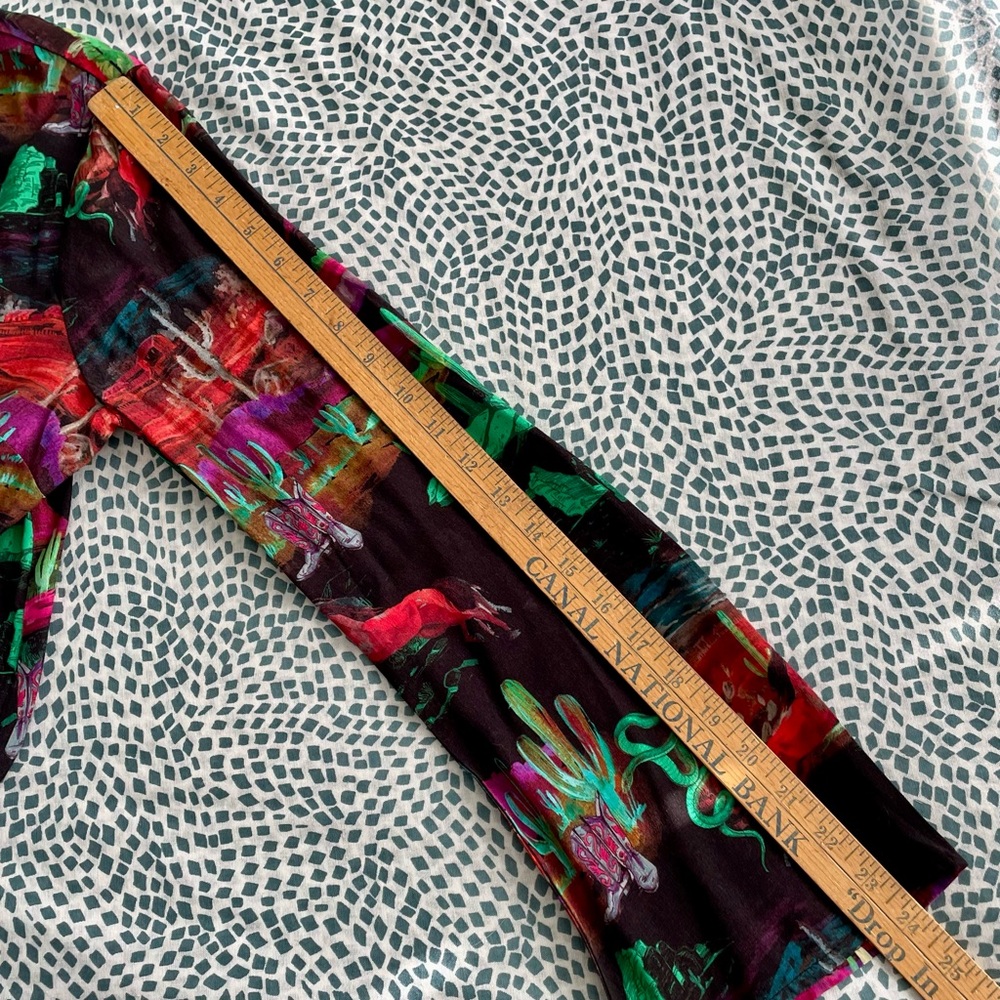 Nasty Gal Black Desert Print V-Neck Rodeo Plunge Minidress Sz 6 New With Tags - Picture 13 of 15